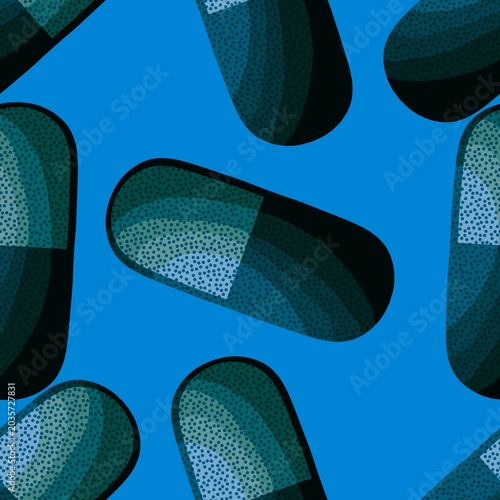 Medicine seamless pills pattern for wrapping paper and doctor clothes and packaging and medical accessories