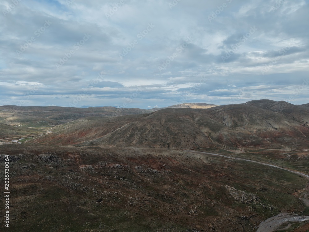 Fototapeta premium Mountainous winding road. rocky mountains. High quality 4k footage