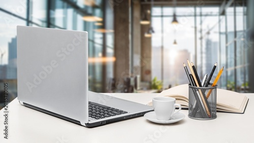 Office workplace with modern laptop computer