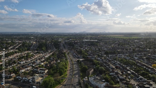 Cuadro en lienzo aerial view romford, romford essex drone, rm1 aerial photography, havering from