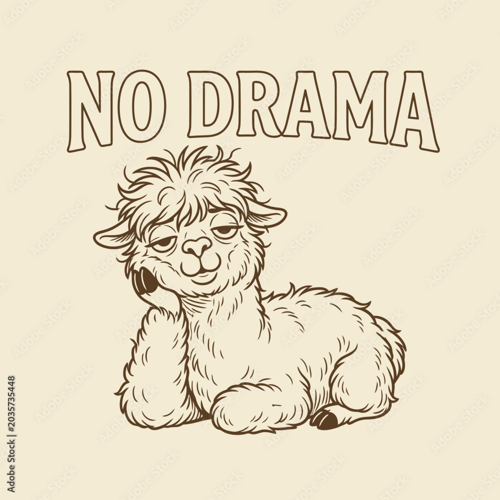 Naklejka premium Cute Alpaca With Smiling Face.