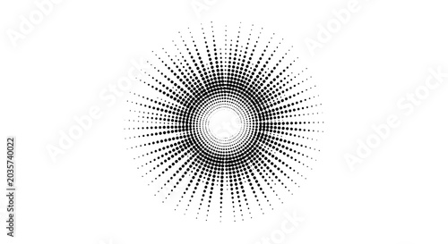 Radial Halftone Burst Pattern with Swirl Effect