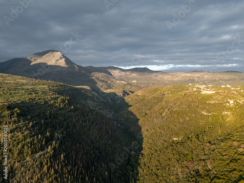 Drone view of the Kelefa castle area in Mani, Laconia, Greece