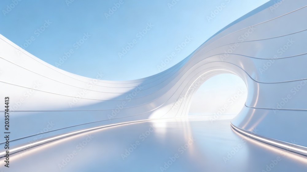 Fototapeta premium Abstract white curved architectural structure