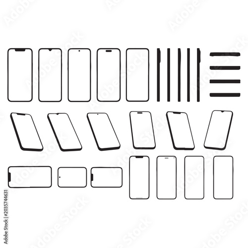 Professional Mobile Device Outline Set