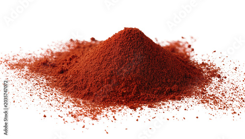 Εκτύπωση καμβά Isolated vibrant red powder mound and scattered fine particles, perfect for spic