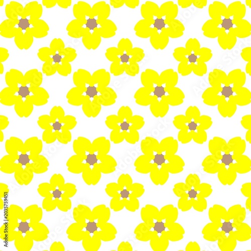 yellow flowers seamless pattern