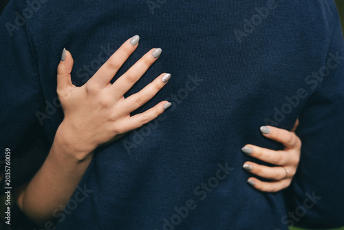 Romantic Engagement Hands Close Up