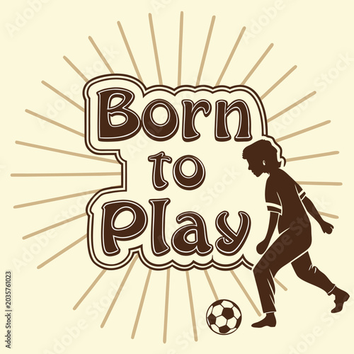 Vintage Retro Born to Sparkle Typography Design with Sunburst Background