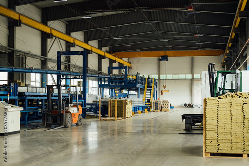 Industrial plant for the production of sheet metal in a steel mill. Warehouse.