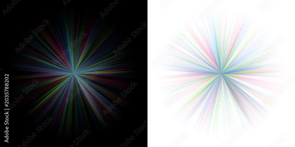 Obraz premium Abstract Radial Burst Patterns with Colorful Geometric Rays and Soft Glow Effects for Modern Digital Backgrounds