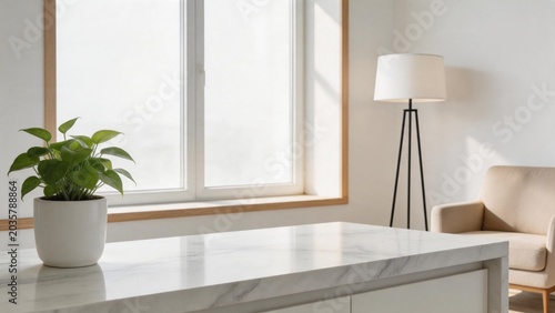 Modern living room interior with plant