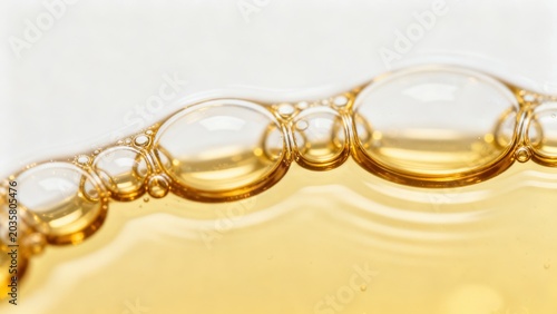 Golden liquid with bubbles