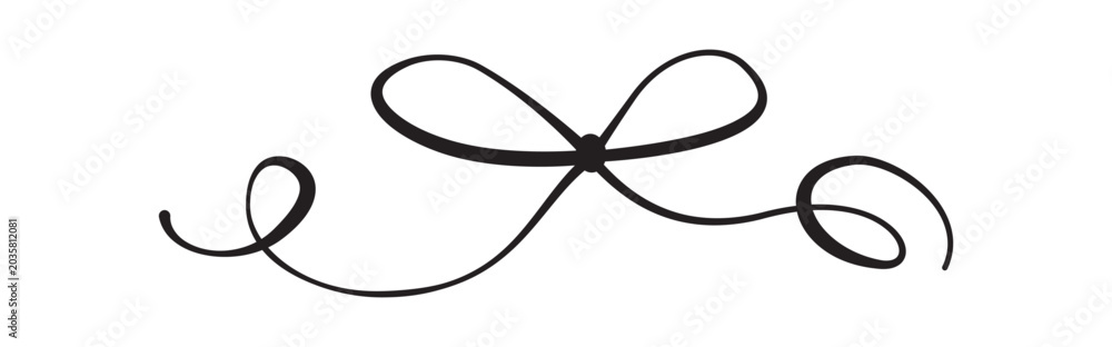 Φωτογραφία Romantic wavy bow in simple hand drawn style