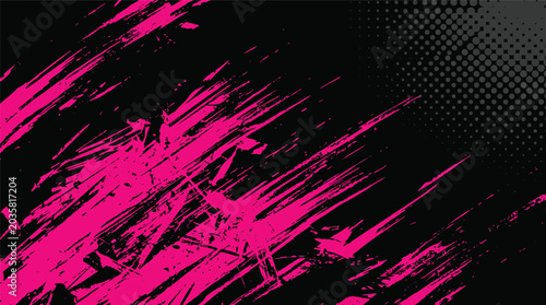 Bild auf Leinwand Abstract magenta brush strokes on dark textured background.