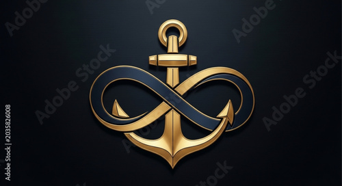 Photography Golden Anchor Infinity Symbol.