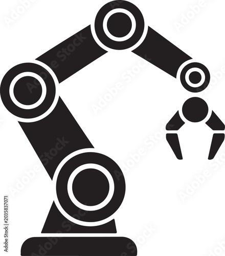 Industrial robotic arm, robotic arm, industrial robot, automation, manufacturing icon