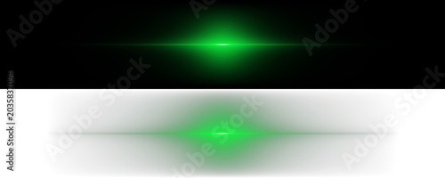 Abstract Green Light Streaks Horizontal Flare Effect on Black Background for Futuristic Digital Design and Sci-Fi Motion Graphics
