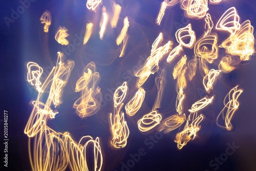 Cuadro en lienzo Golden string lights with special effects