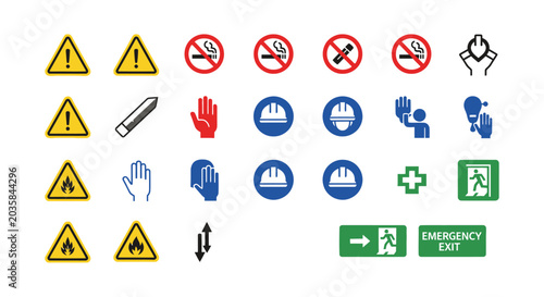 Collection of various warning and information signs.