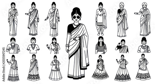 Indian Women Collection: Diverse Traditional Attire and Poses