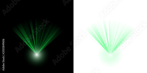 Lidar Sensor Scan Visualization and Green Light Beam Effect for Technology and Robotics Concept