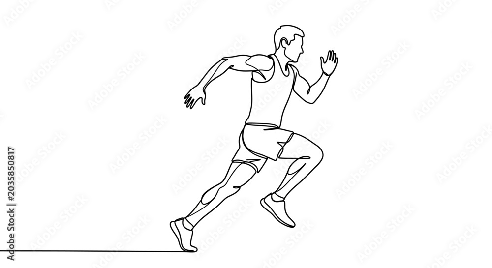 Fototapeta premium Running Man, Fitness Illustration, Sports Vector, Athletic Design Element