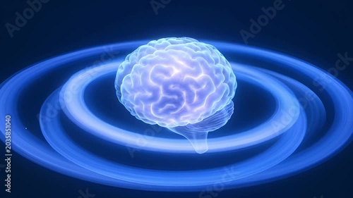 Glowing Blue Brain, Neural Network, Medical Science, Futuristic Technology, Digital Mind