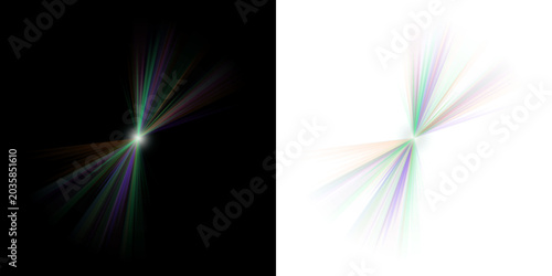 Quadro em tela Abstract Digital Light Burst Graphic with Colorful Radial Fan Shapes for Futuris