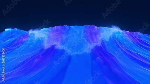 Vibrant Blue Ocean Wave, Dynamic Water Motion, Abstract Sea Surface, Energetic Liquid Flow