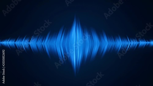 Vibrant Blue Sound Waveform, Audio Spectrum Visualization, Digital Music Pulse