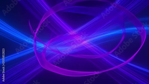 Abstract Neon Swirls, Electric Blue and Purple Energy Trails, Futuristic Light Motion Background