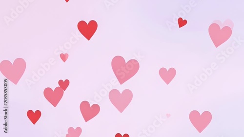 Romantic Heart Confetti Animation, Valentine's Day Love Background, Soft Pink Celebration Loop