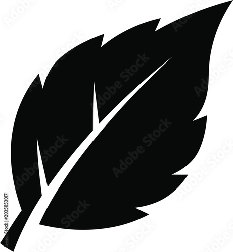 Black leaf icon on white background.