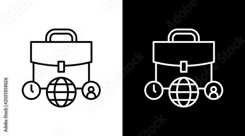 Canvastavla Gig Economy Outline White Icon Set Design