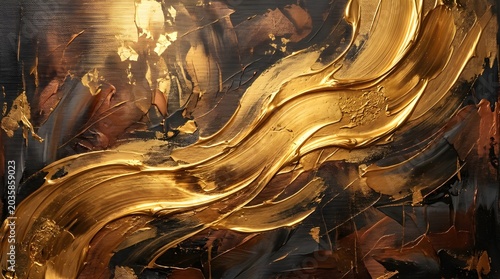 Golden Oil Symphony Luxury Background