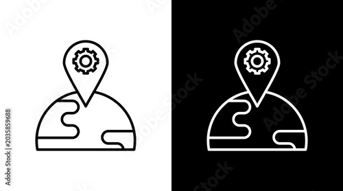 Tableau sur toile Region Settings Outline White Icon Set Design
