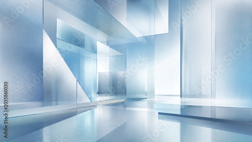 Futuristic Frosted Glass Architecture Abstract Background