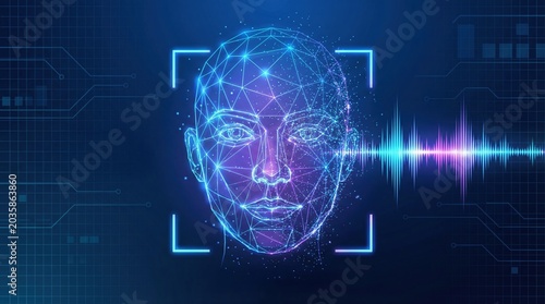 AI voice cloning and speech synthesis technology enables call translation and language processing to prevent scam with advanced digital facial