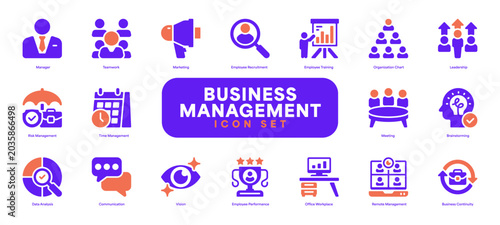 Business Management Glyph Icon, Solid Symbol for Corporate Strategy, Team Leadership, Operational Control, Project Planning, and Enterprise Administration. Vector Sign Icon.