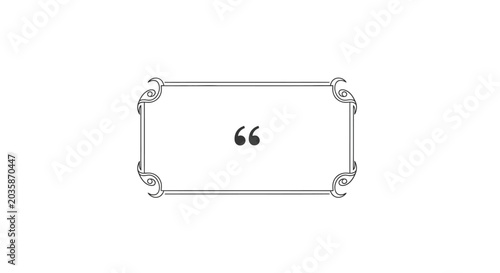 Schilderij op canvas Decorative rectangular frame with double quotation marks.