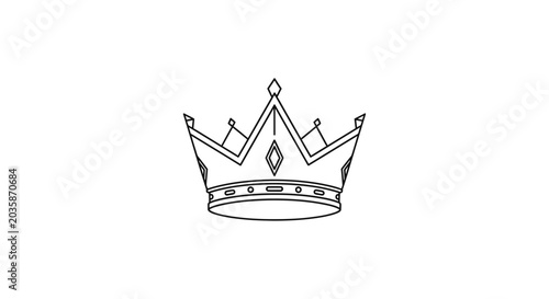 Photos Elegant royal crown outline icon with jewels.