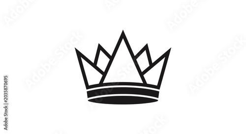 Elegant royal crown outline symbol for premium branding.