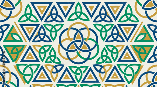 Bild auf Leinwand Sacred Geometry Pattern Based on Trinitarian Symbolism