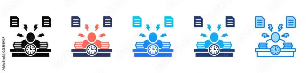 Fototapeta premium Task Load icon sheet multiple style collection