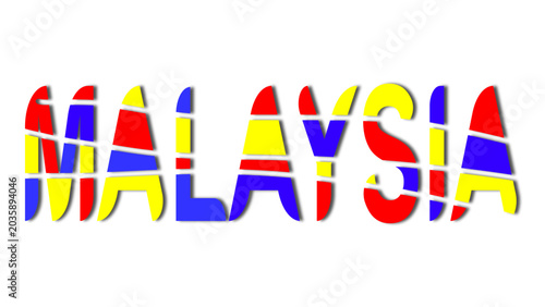Abstract Malaysia typography background with national flag colors for modern business presentation slides, national day brochures, and cultural website banners