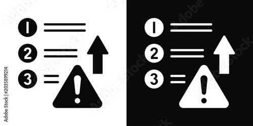 Tableau sur toile Priority Setting Icon In Black And White Background Style.