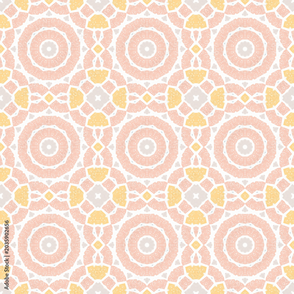 Fototapeta premium Patrón sin costuras Original. Colores. Formas. Estampa. Textura. Fondo. Caleidoscopio. Simétrico. Infinito