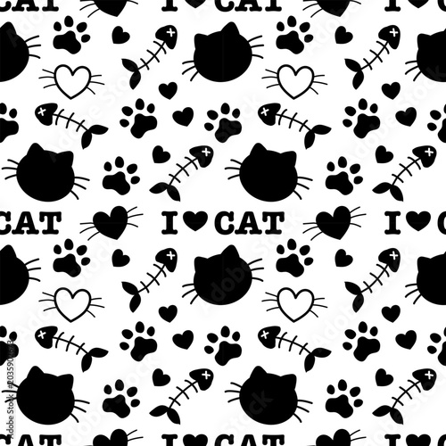 seamless pattern with cats