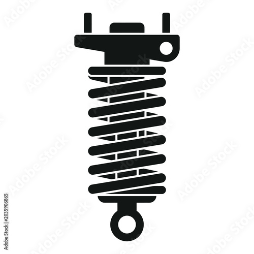 Blackandwhite illustration of a shock absorber for vehicles  suspension system component icon